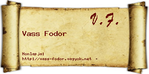 Vass Fodor névjegykártya